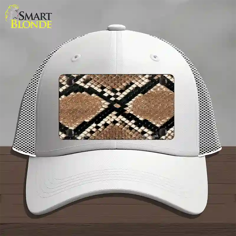 Snake Skin Novelty License Plate Hat Mesh / White