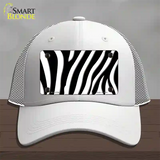 Black White Zebra Novelty License Plate Hat Mesh / White