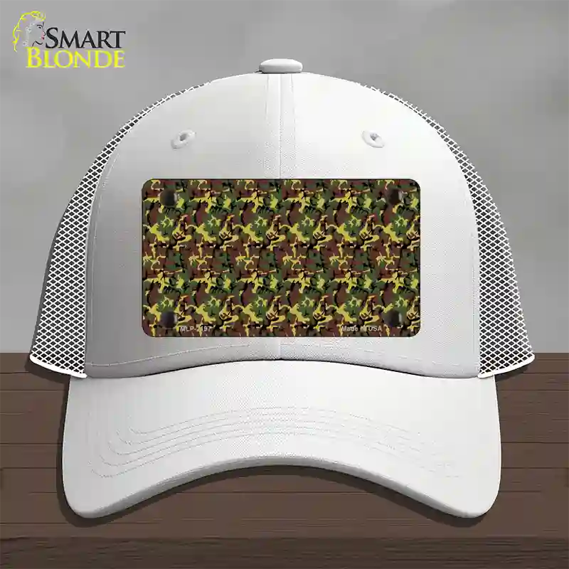 Camouflage Novelty License Plate Hat Mesh / White