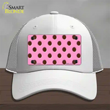 Chocolate Brown Polka Dots Pink Novelty License Plate Hat Mesh / White