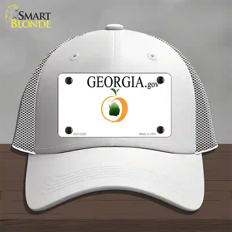 Georgia State Blank Novelty License Plate Hat Mesh / White