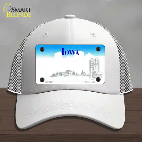 Iowa State Blank Novelty License Plate Hat Mesh / White