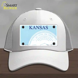 Kansas State Blank Novelty License Plate Hat Mesh / White