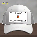 Maryland Gov State Blank Novelty License Plate Hat Mesh / White