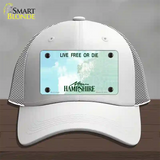 New Hampshire State Blank Novelty License Plate Hat Mesh / White