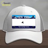 New York State State Blank Novelty License Plate Hat Mesh / White