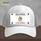 Oklahoma State Blank Novelty License Plate Hat Mesh / White