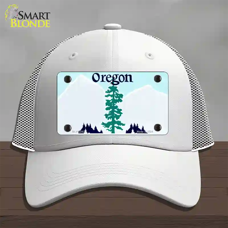 Oregon State Blank Novelty License Plate Hat Mesh / White