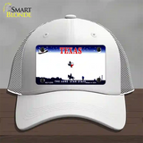 Texas State Blank Novelty License Plate Hat Mesh / White