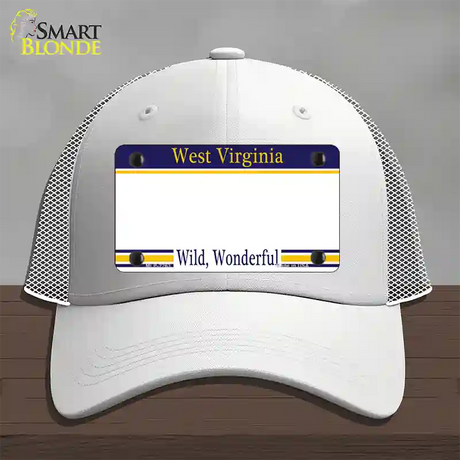 West Virginia State Blank Novelty License Plate Hat Mesh / White