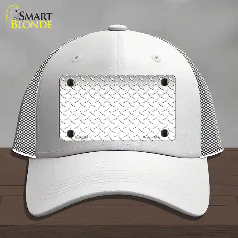 Diamond White Novelty License Plate Hat Mesh / White