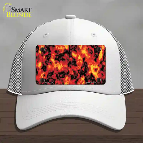 Fire Explosion Novelty License Plate Hat Mesh / White