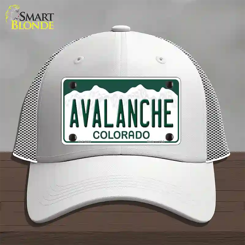 Avalanche Colorado State Novelty License Plate Hat Mesh / White