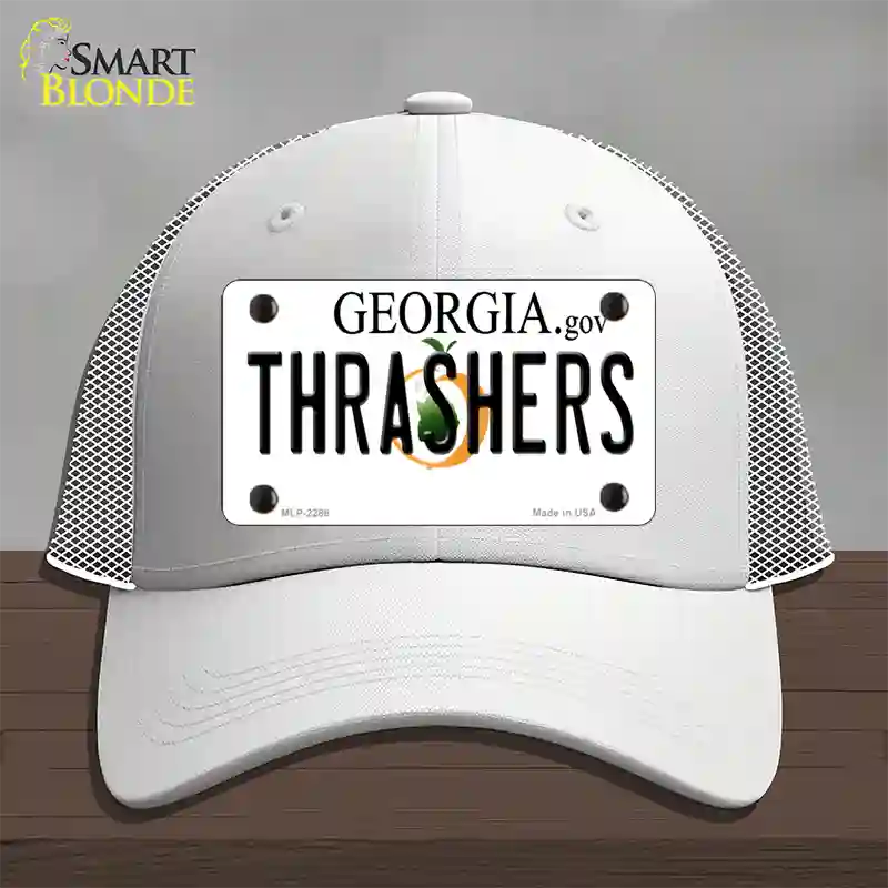 Thrashers Georgia State Novelty License Plate Hat Mesh / White