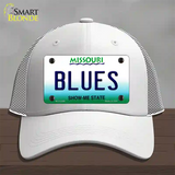 Blues Missouri State Novelty License Plate Hat Mesh / White