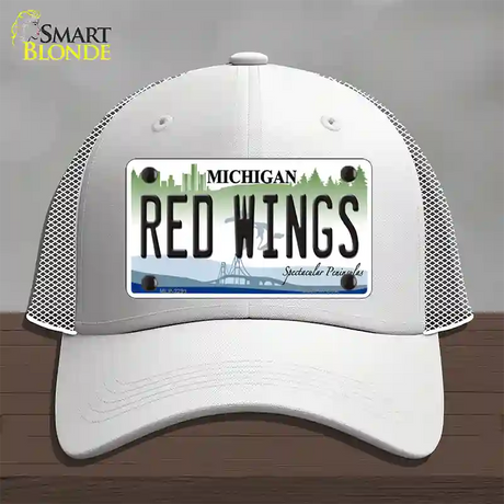 Redwings Michigan State Novelty License Plate Hat Mesh / White