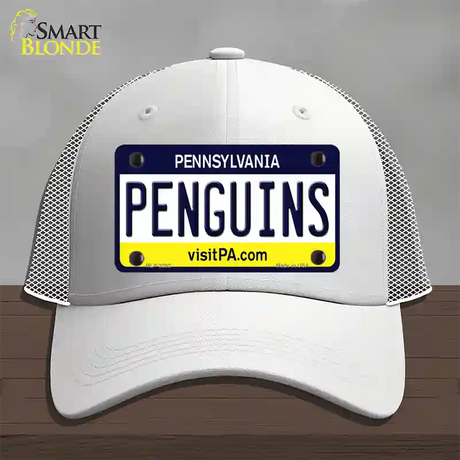 Penguins Pennsylvania State Novelty License Plate Hat Mesh / White