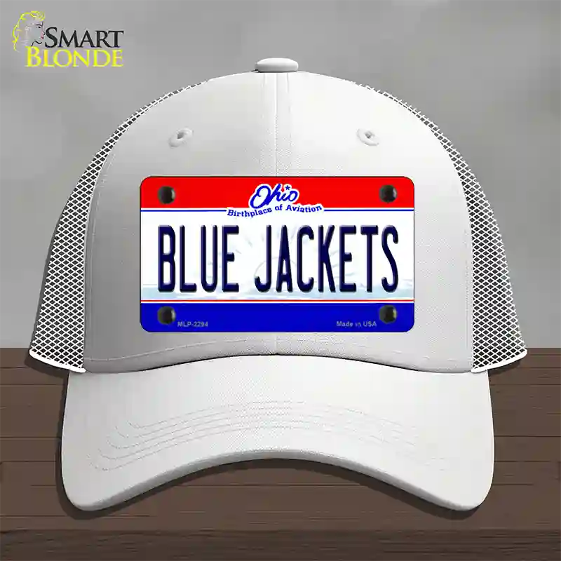 Blue Jackets Ohio State Novelty License Plate Hat Mesh / White