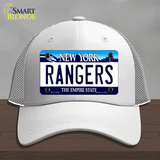 Rangers New York State Novelty License Plate Hat Mesh / White