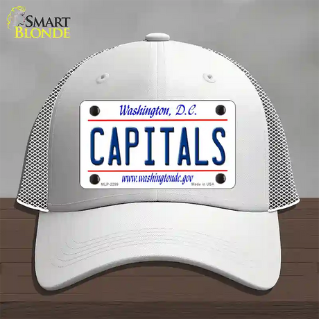 Capitals Washington DC State Novelty License Plate Hat Mesh / White