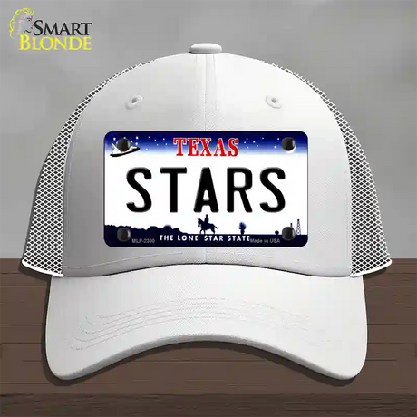 Stars Texas State Novelty License Plate Hat Mesh / White