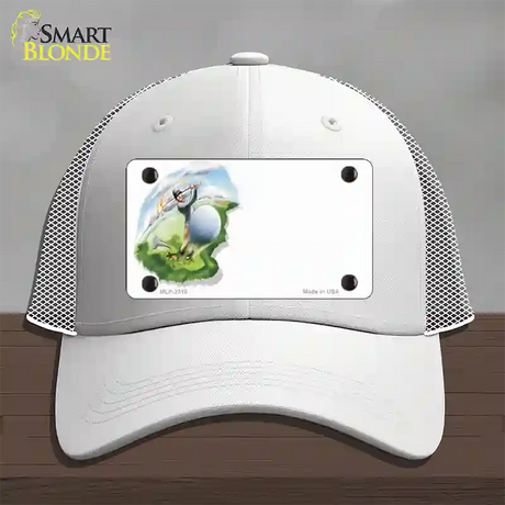 Golf Tee Shot Offset Novelty License Plate Hat Mesh / White