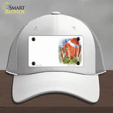 Football Offset Novelty License Plate Hat Mesh / White