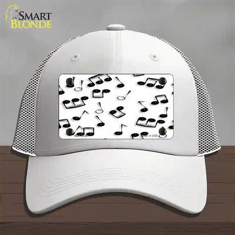 Musical Notes Black White Novelty License Plate Hat Mesh / White