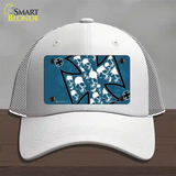 Maltese Cross Skulls Novelty License Plate Hat Mesh / White