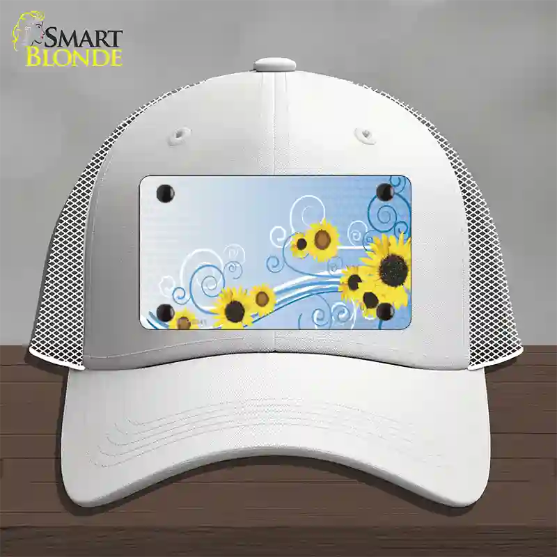 Sunflowers Novelty License Plate Hat Mesh / White