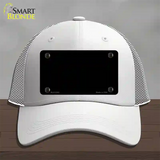 Black Solid Novelty License Plate Hat Mesh / White