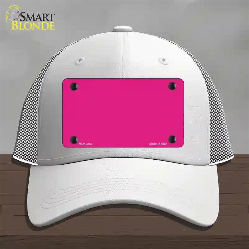 Pink Solid Novelty License Plate Hat Mesh / White