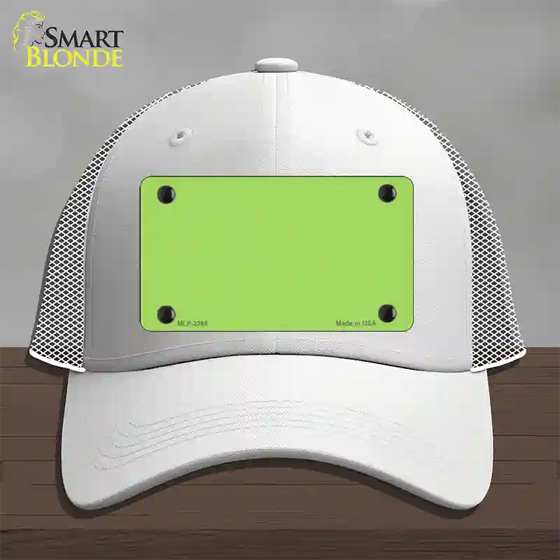 Lime Green Solid Novelty License Plate Hat Mesh / White