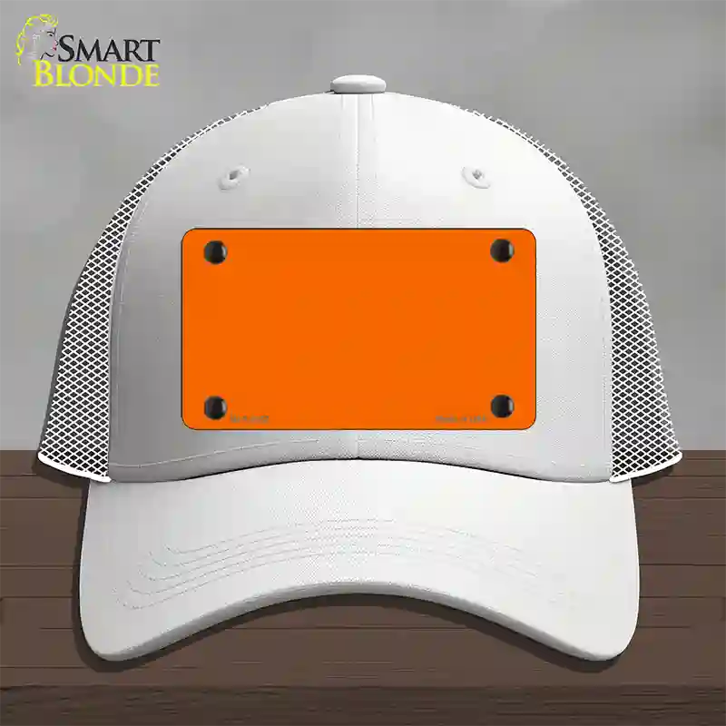 Orange Solid Novelty License Plate Hat Mesh / White