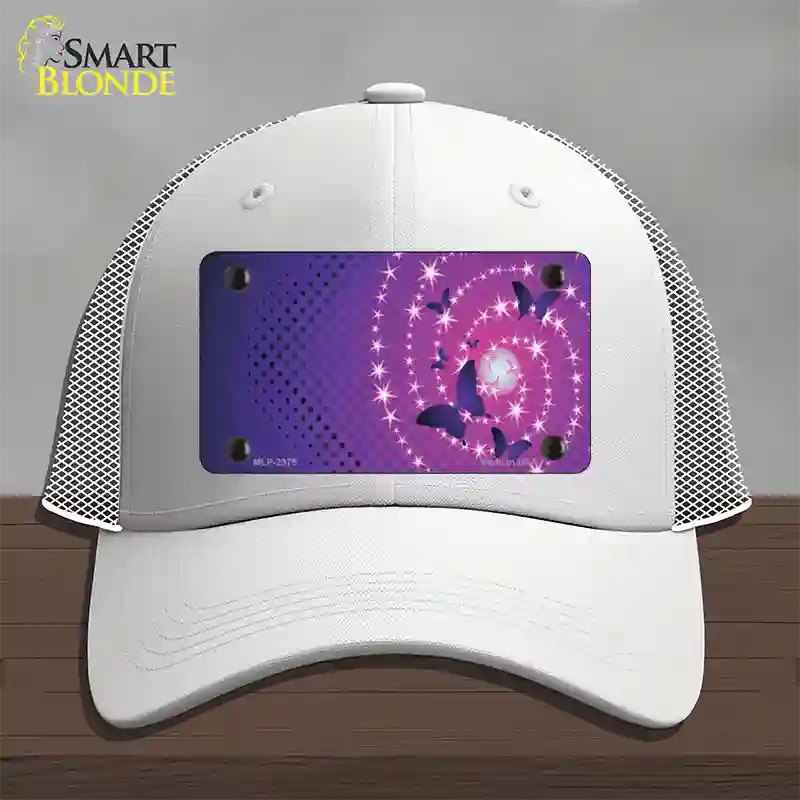 Celestial Butterflies Novelty License Plate Hat Mesh / White