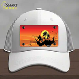 Sunset Surfer Novelty License Plate Hat Mesh / White