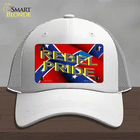 Rebel Pride Novelty License Plate Hat Mesh / White