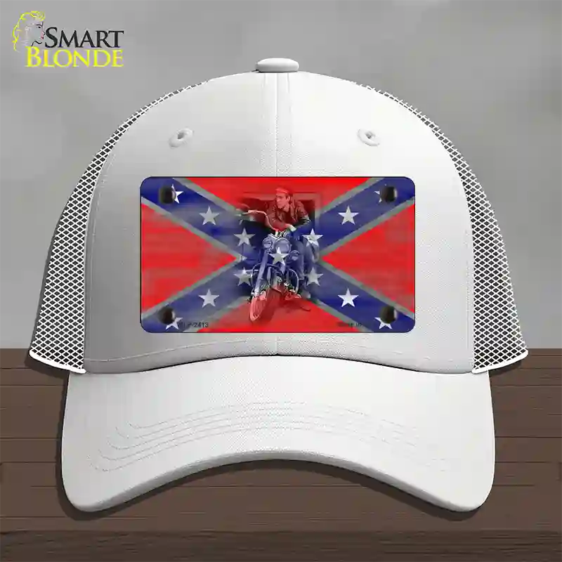 Rebel With A Cause Novelty License Plate Hat Mesh / White