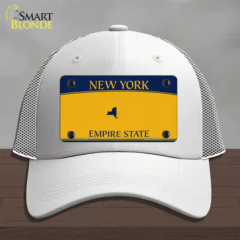 New York State Blanks Novelty License Plate Hat Mesh / White