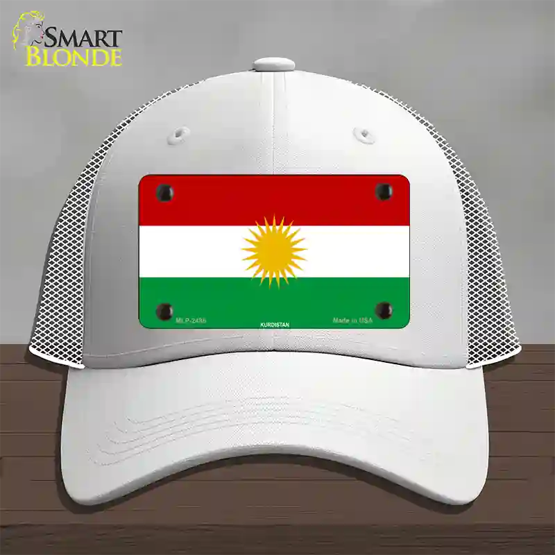 Kurdistan Flag Novelty License Plate Hat Mesh / White