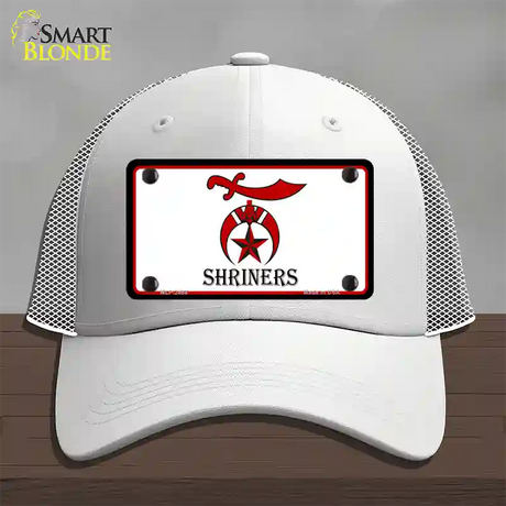 Shriners Logo Novelty License Plate Hat Mesh / White