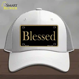 Blessed Gold Novelty License Plate Hat Mesh / White