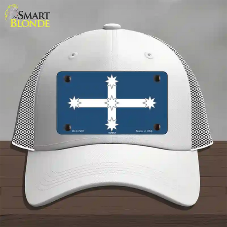 Eureka Flag Novelty License Plate Hat Mesh / White