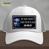 If You Dont Like Our Flag Leave Novelty License Plate Hat Mesh / White