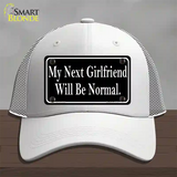 My Next Girlfriend Novelty License Plate Hat Mesh / White