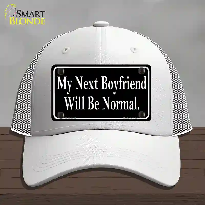 My Next Boyfriend Novelty License Plate Hat Mesh / White