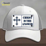 Christ Is The Answer Novelty License Plate Hat Mesh / White