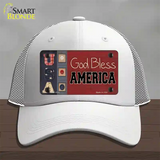 God Bless America Quilt Novelty License Plate Hat Mesh / White