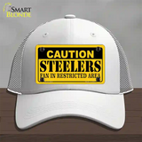 Caution Steelers Novelty License Plate Hat Mesh / White