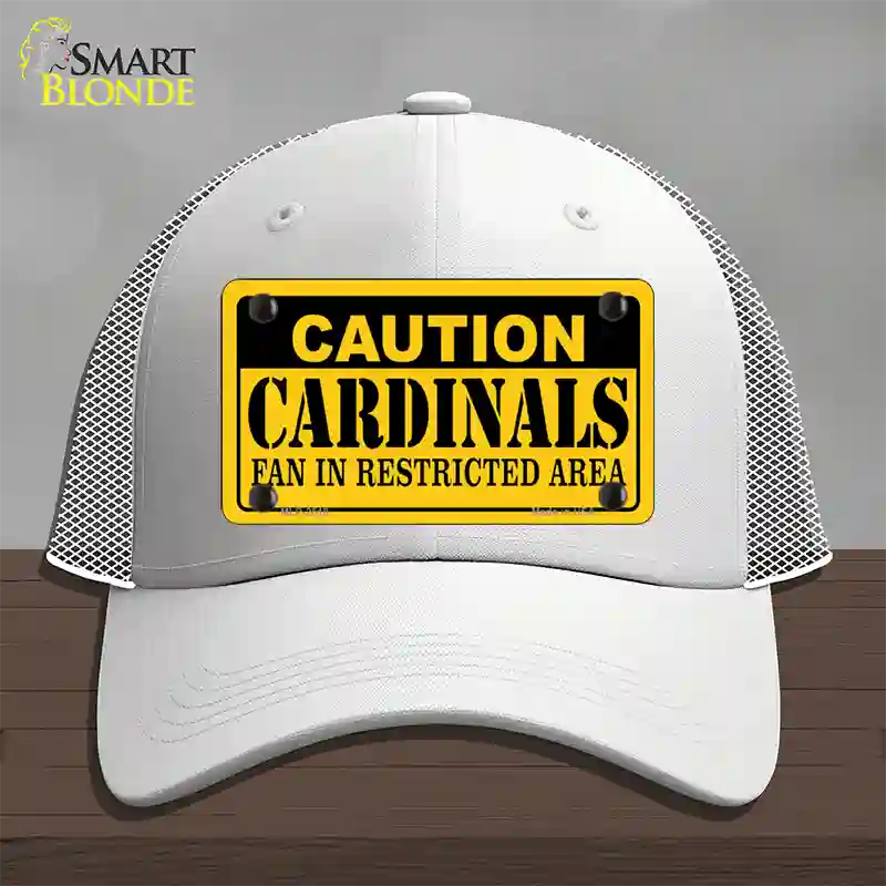 Caution Cardinals Novelty License Plate Hat Mesh / White